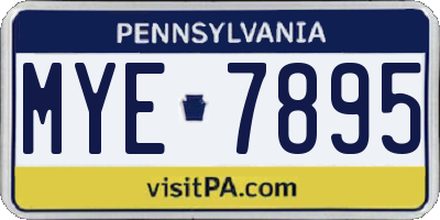 PA license plate MYE7895