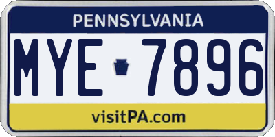 PA license plate MYE7896