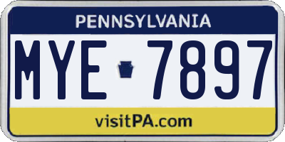 PA license plate MYE7897