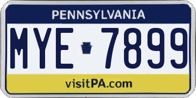 PA license plate MYE7899