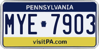 PA license plate MYE7903