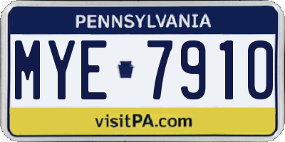 PA license plate MYE7910