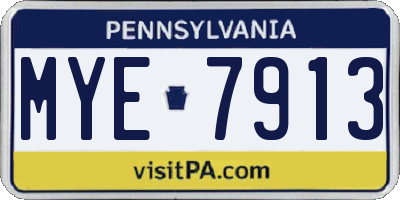 PA license plate MYE7913