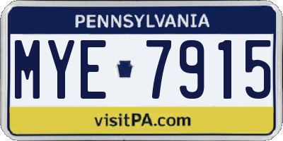 PA license plate MYE7915