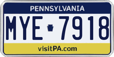 PA license plate MYE7918