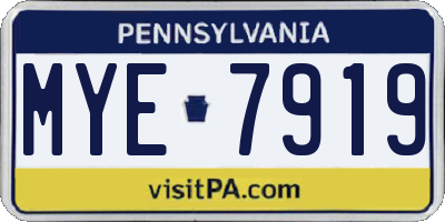 PA license plate MYE7919