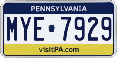 PA license plate MYE7929