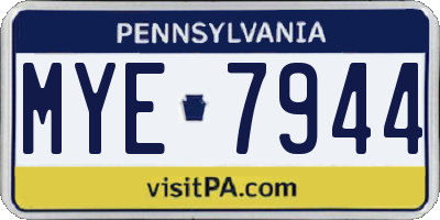 PA license plate MYE7944