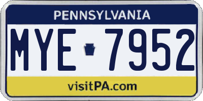PA license plate MYE7952