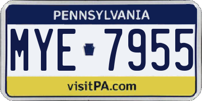 PA license plate MYE7955