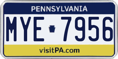 PA license plate MYE7956