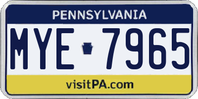 PA license plate MYE7965