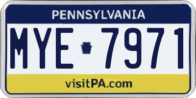 PA license plate MYE7971