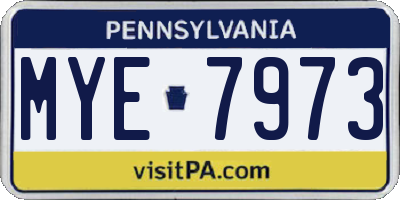 PA license plate MYE7973