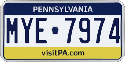 PA license plate MYE7974