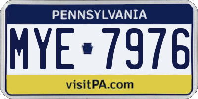 PA license plate MYE7976