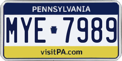 PA license plate MYE7989