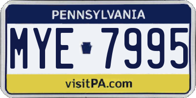 PA license plate MYE7995