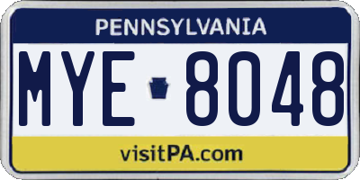 PA license plate MYE8048