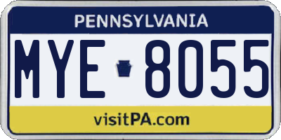 PA license plate MYE8055