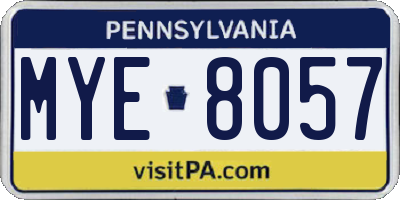 PA license plate MYE8057