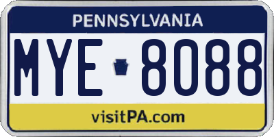 PA license plate MYE8088
