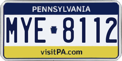 PA license plate MYE8112