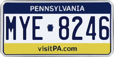 PA license plate MYE8246