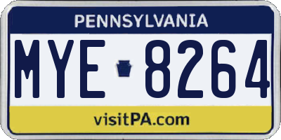 PA license plate MYE8264