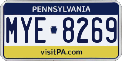 PA license plate MYE8269