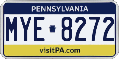 PA license plate MYE8272