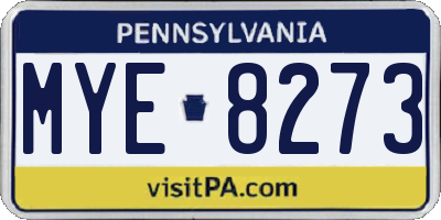 PA license plate MYE8273