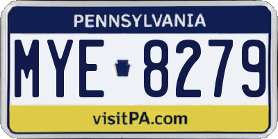 PA license plate MYE8279