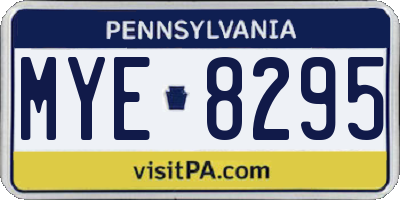 PA license plate MYE8295