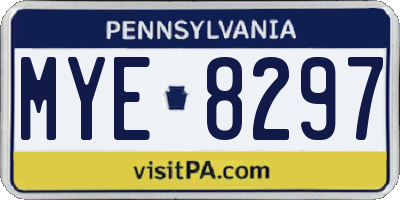 PA license plate MYE8297