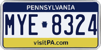 PA license plate MYE8324