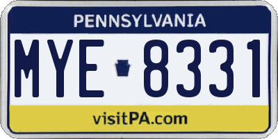 PA license plate MYE8331