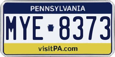 PA license plate MYE8373