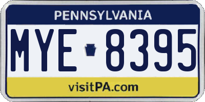 PA license plate MYE8395