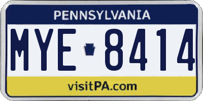 PA license plate MYE8414