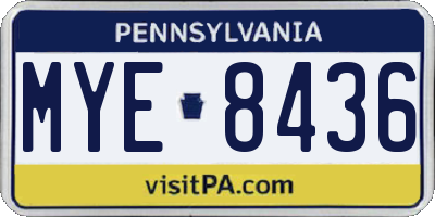 PA license plate MYE8436