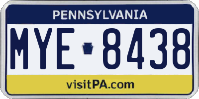 PA license plate MYE8438
