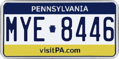 PA license plate MYE8446