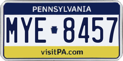 PA license plate MYE8457