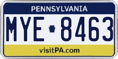 PA license plate MYE8463