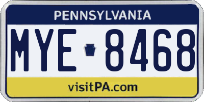 PA license plate MYE8468