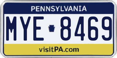 PA license plate MYE8469