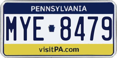 PA license plate MYE8479