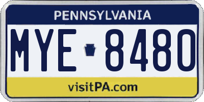 PA license plate MYE8480