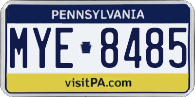 PA license plate MYE8485